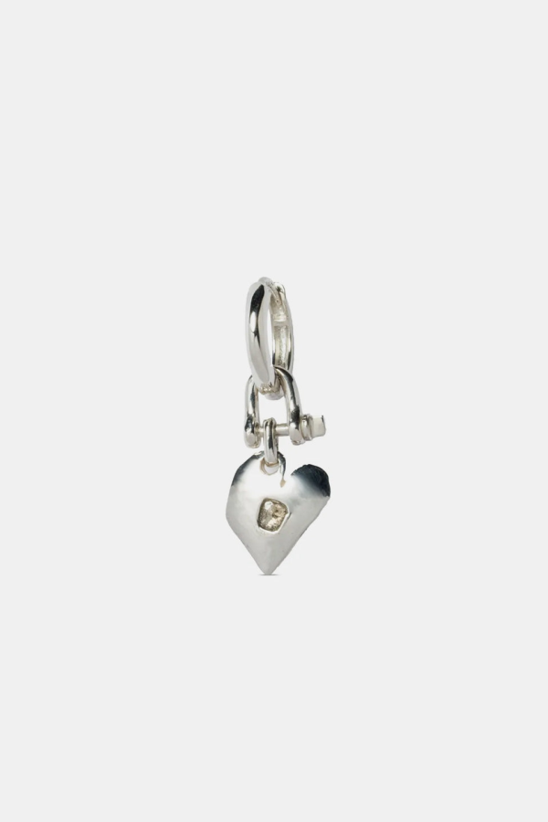 parts of four Jazz's Solid Heart Earring - Silver