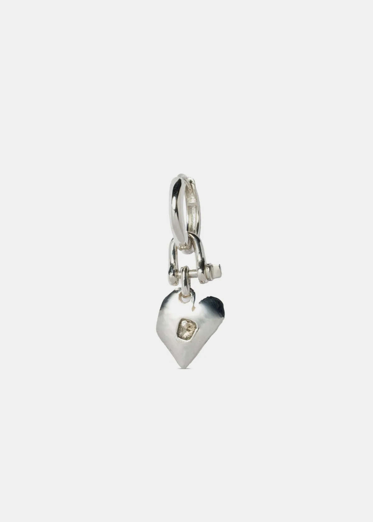 parts of four Jazz's Solid Heart Earring - Silver - Image 1 of 2