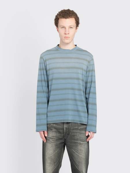 Our Legacy Big Piquet Rugby Stripe - Black/Grey | Garmentory