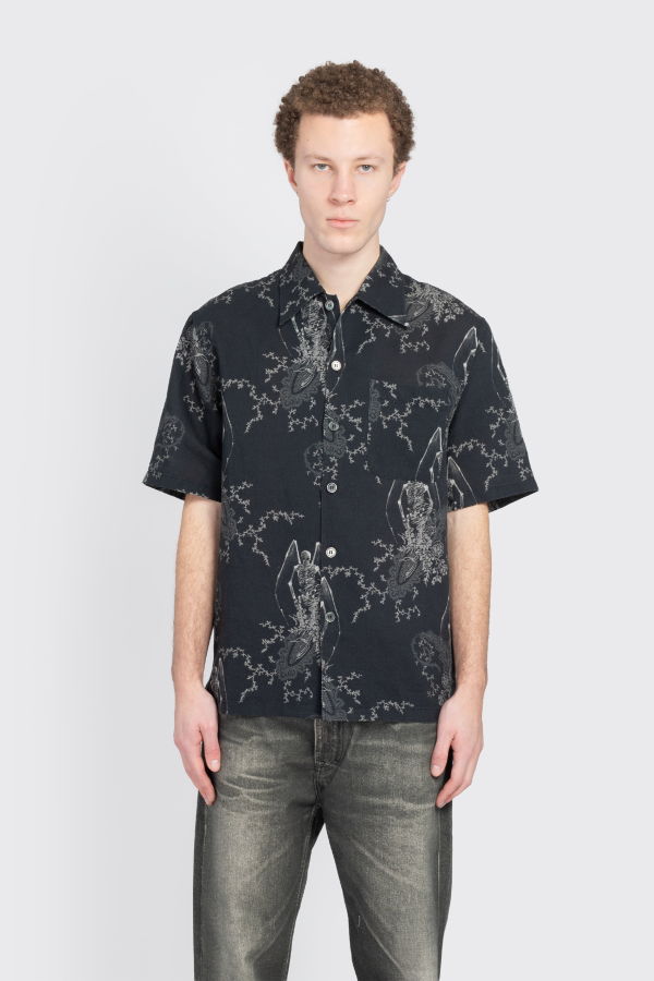 Our Legacy Every Shirt Paisley SS Shirt - Black