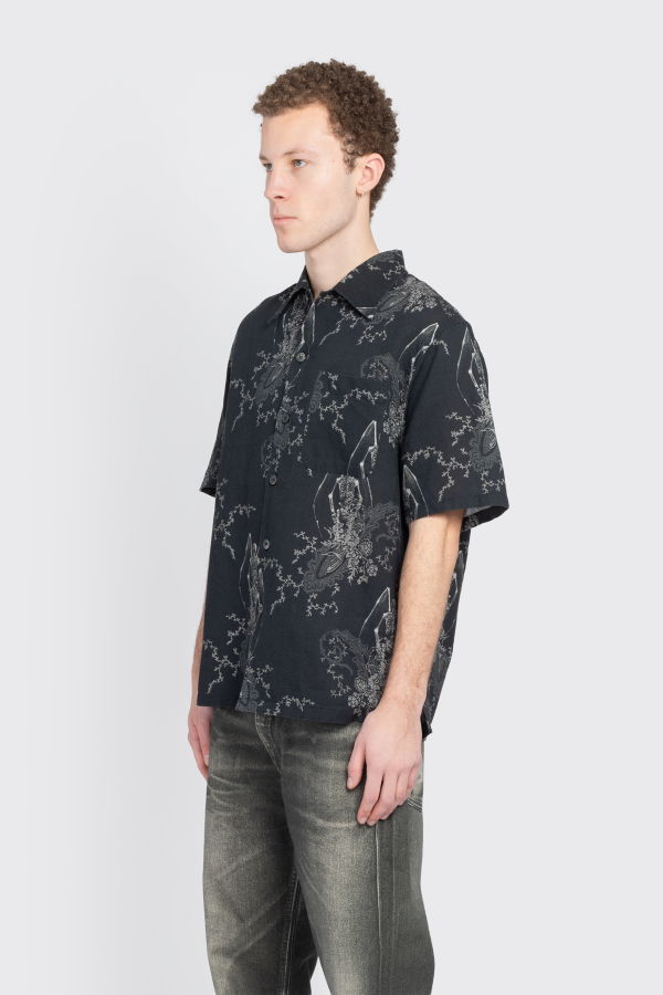 Our Legacy Every Shirt Paisley SS Shirt - Black
