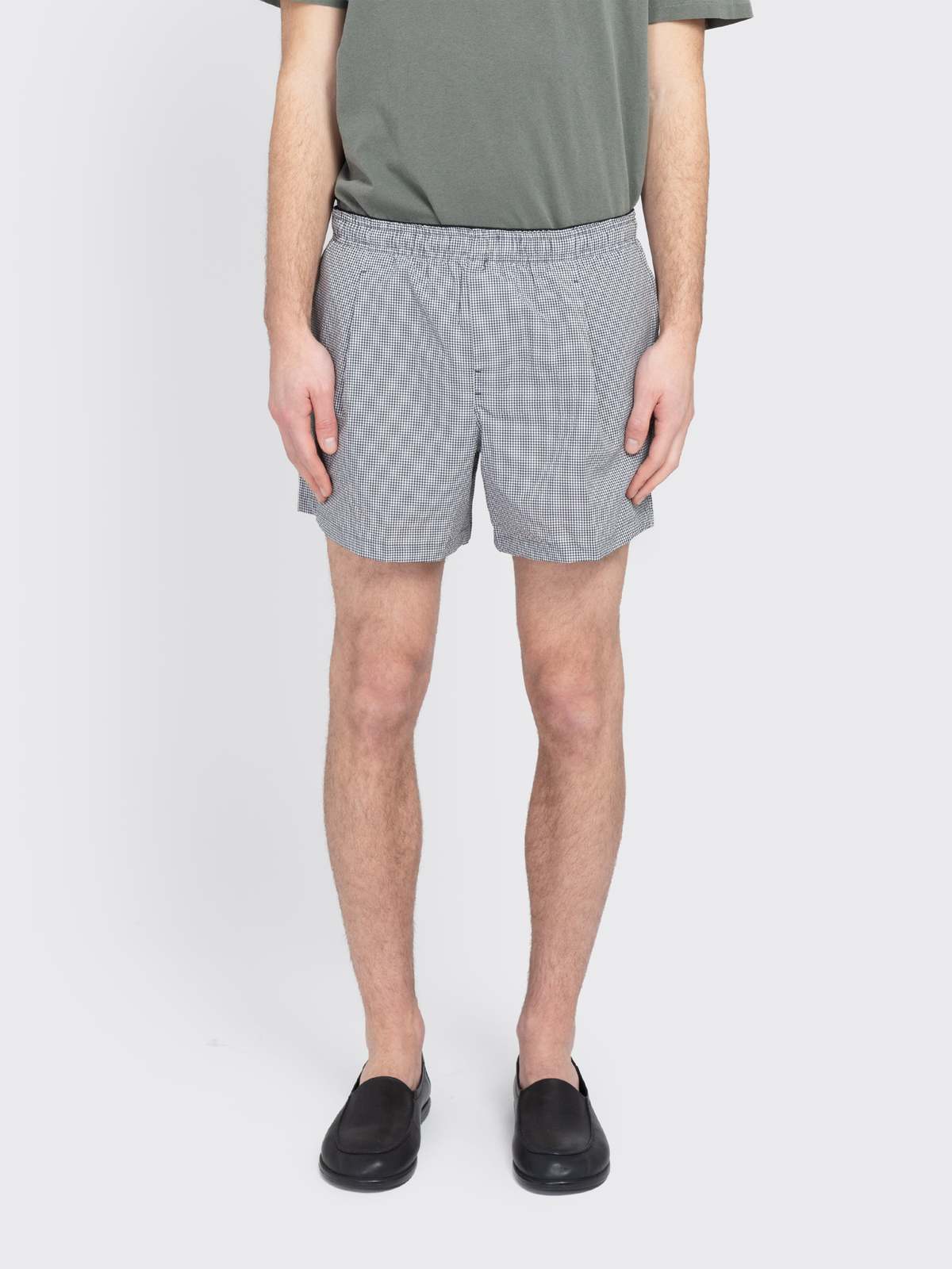 Our Legacy Seersucker Boxer Trunk Shorts - Black - Image 1 of 4