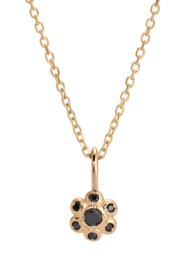 Jennie Kwon Designs Black Diamond Flower Necklace