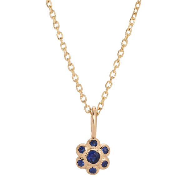 Jennie Kwon Designs Blue Sapphire Flower Necklace