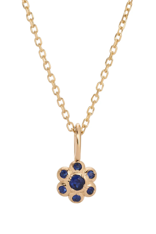 Jennie Kwon Designs Blue Sapphire Flower Necklace