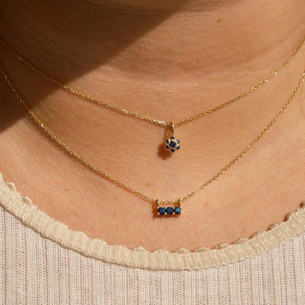 Jennie Kwon Designs Blue Sapphire Flower Necklace - Image 2 of 2