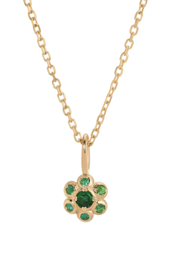 Jennie Kwon Designs Emerald Flower Necklace