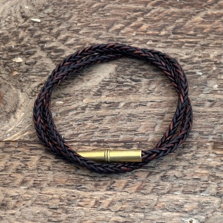 Miansai HOOK ON LEATHER BRACELET - BURGUNDY/ROSE GOLD  display picture 3
