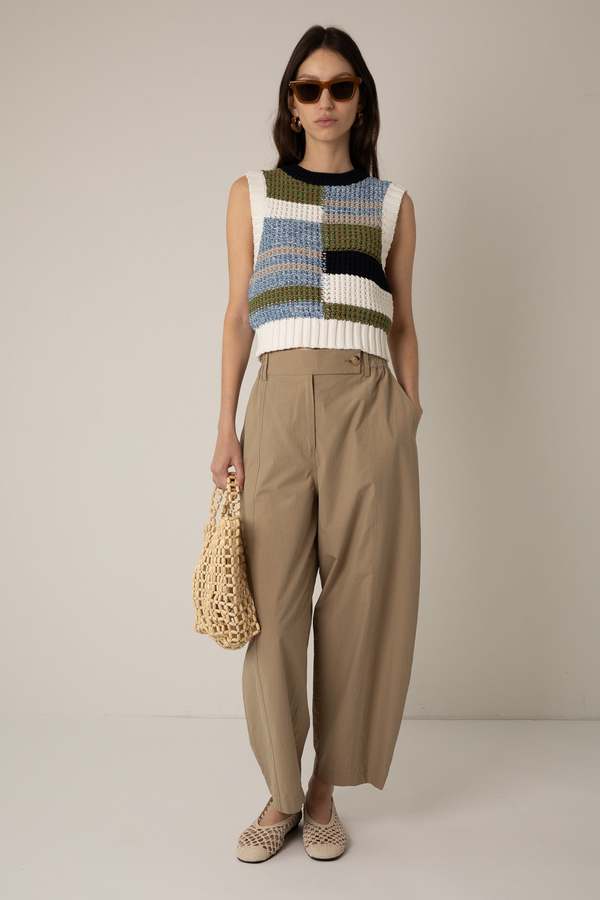 Capsule Wardrobe Vivere Thea Barrel Leg Trousers - Sand