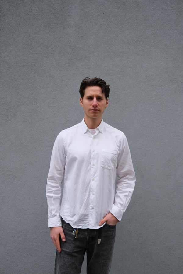 Steven Alan Single Needle Shirt - White Twill