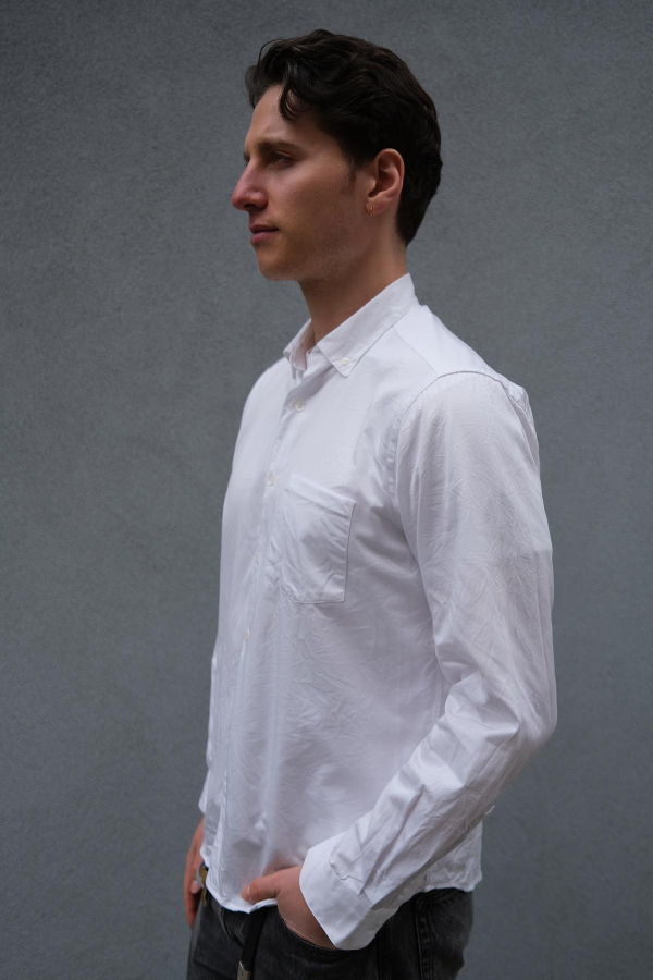 Steven Alan Single Needle Shirt - White Twill