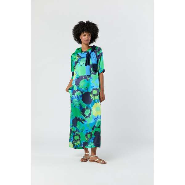 MASHBURN Paige Maxi Dress - Blue/Green Floral