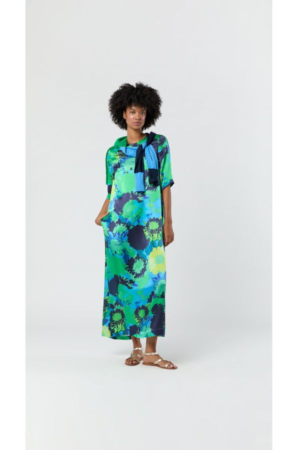 MASHBURN Paige Maxi Dress - Blue/Green Floral