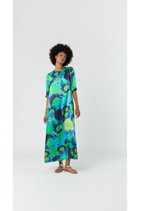 MASHBURN Paige Maxi Dress - Blue/Green Floral
