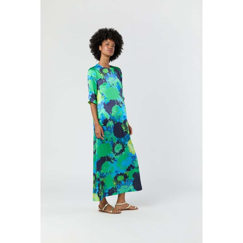 MASHBURN Paige Maxi Dress - Blue/Green Floral