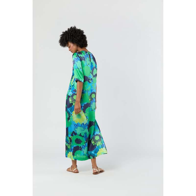 MASHBURN Paige Maxi Dress - Blue/Green Floral