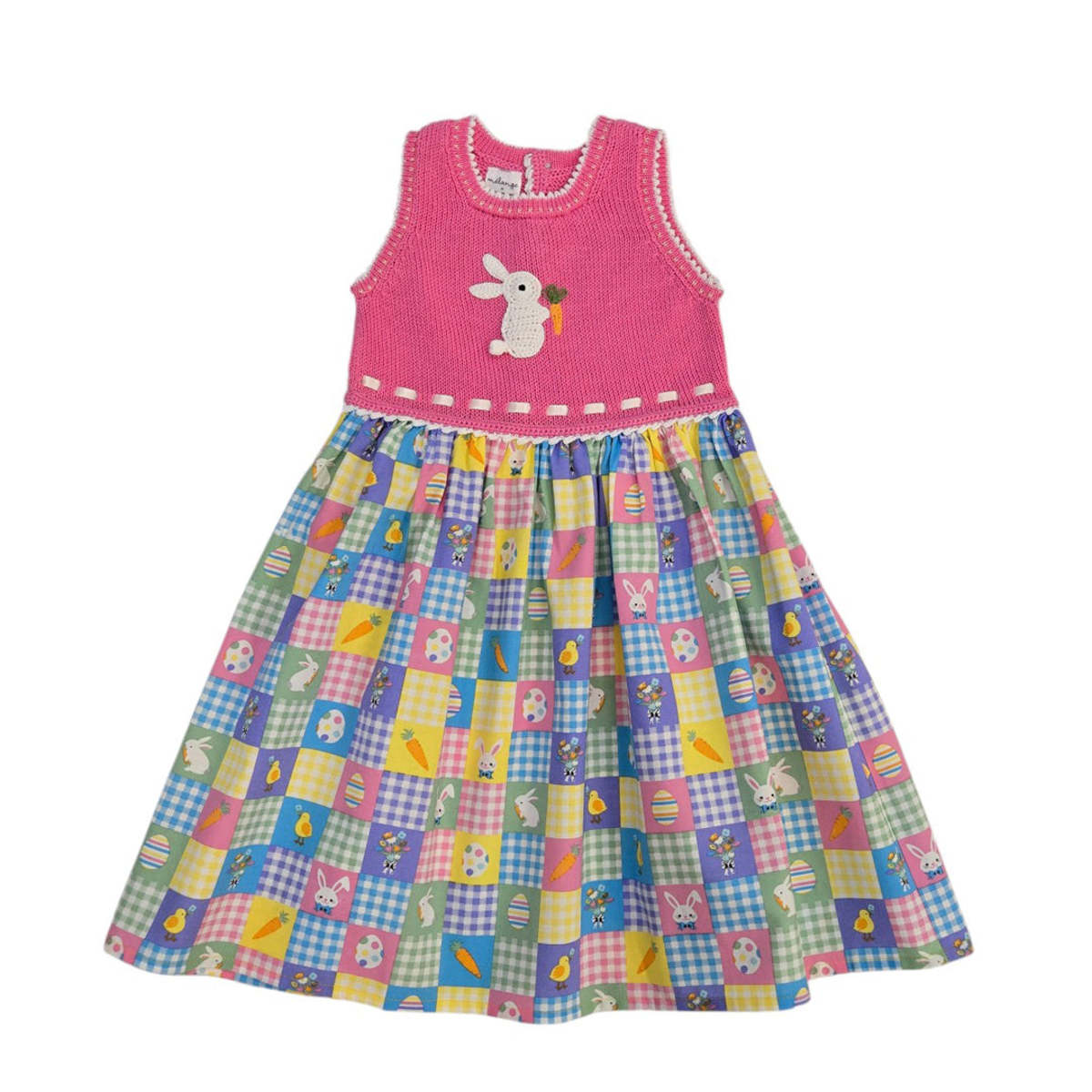 KIDS Melange Collection Springtime Gingham Bunny Dress - Image 1 of 4