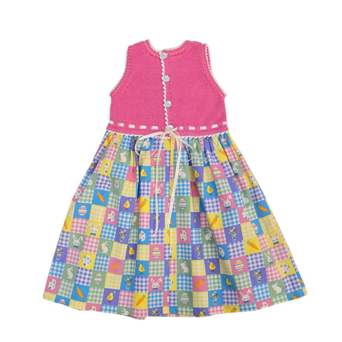 KIDS Melange Collection Springtime Gingham Bunny Dress - Image 2 of 4