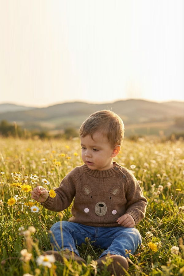 KIDS Melange Collection Teddy Bear Sweater