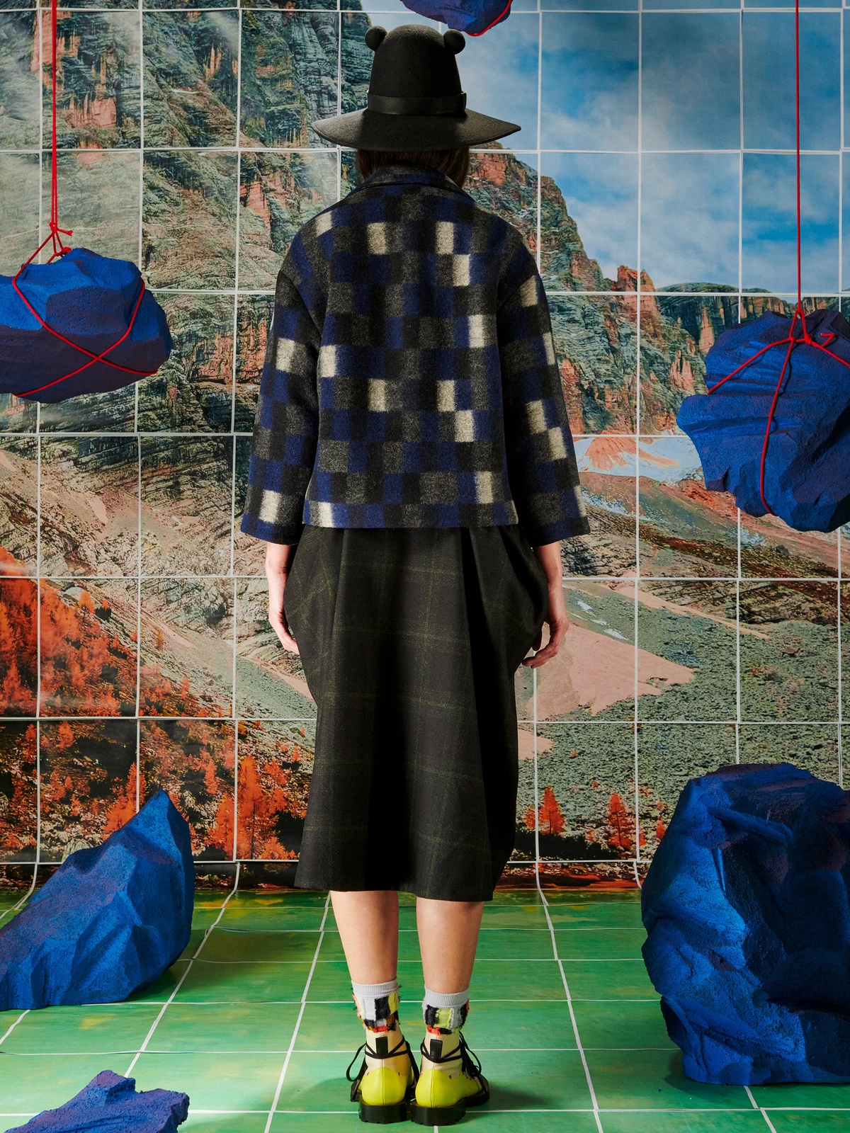 Henrik Vibskov Shady Suiting Jacket - Brushed Black Squares - Image 6 of 6