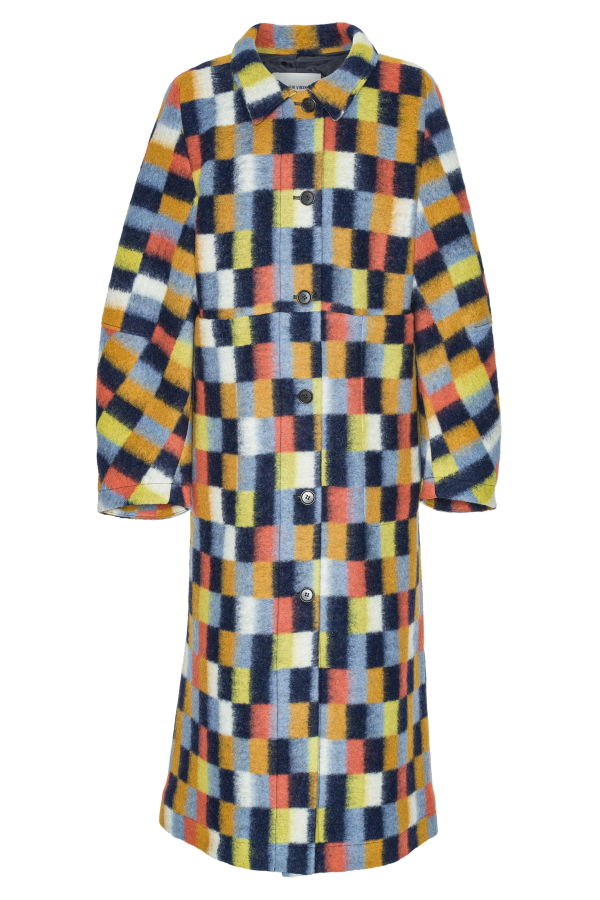 Henrik Vibskov Banana Coat - Brushed Squares