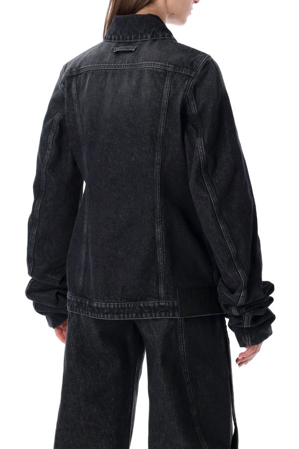 Jean Paul Gaultier Black Oversized-Sleeve Denim Jacket - Vintage Black