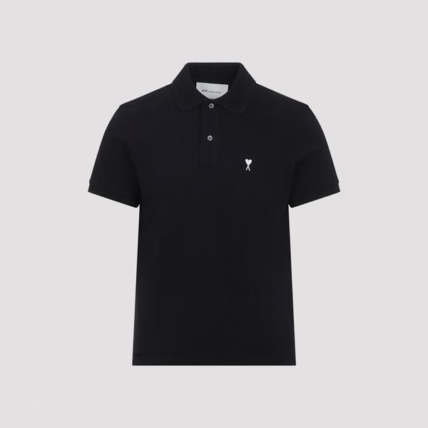 Ami Alexandre Mattiussi Contrasted De Coeur Polo Shirt - Noir Blanc Creme