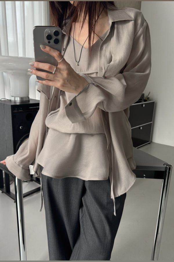 The NKC Store Paule Mini Dress/Tank Top - Taupe