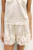 Azalea Josephine Lace Trim Shorts - Cream - Thumbnail 1