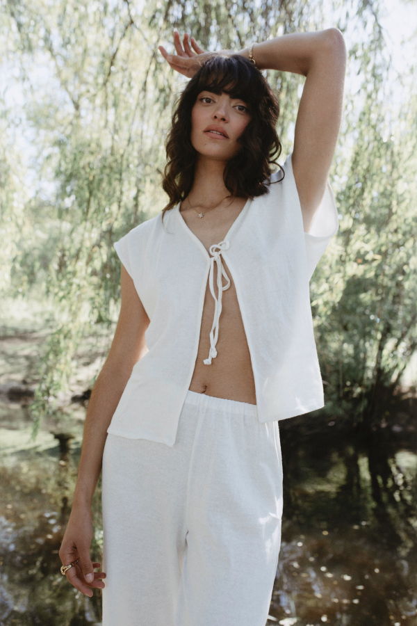 BAHHGOOSE Comf Tie Top - Natural