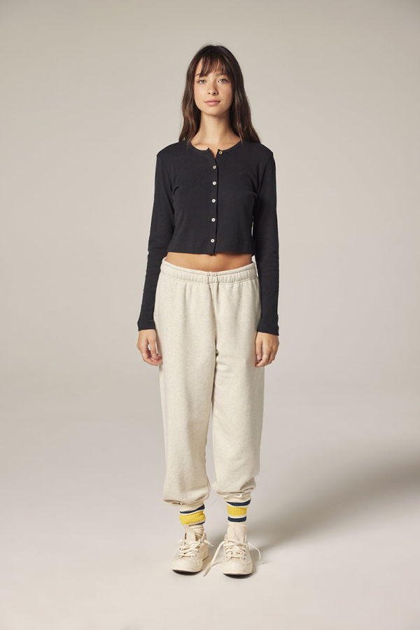 amente Button Down Short Cardigan - Black