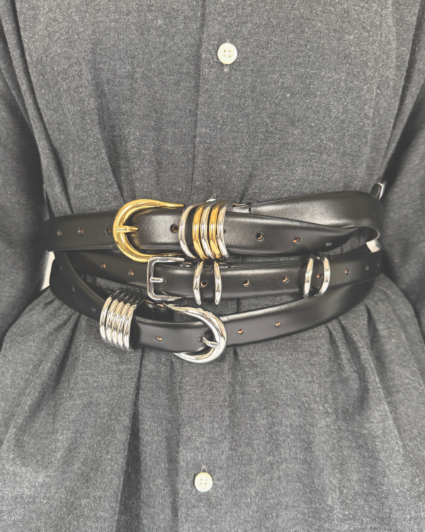 Dehanche Hollyhock Silver Belt - Black