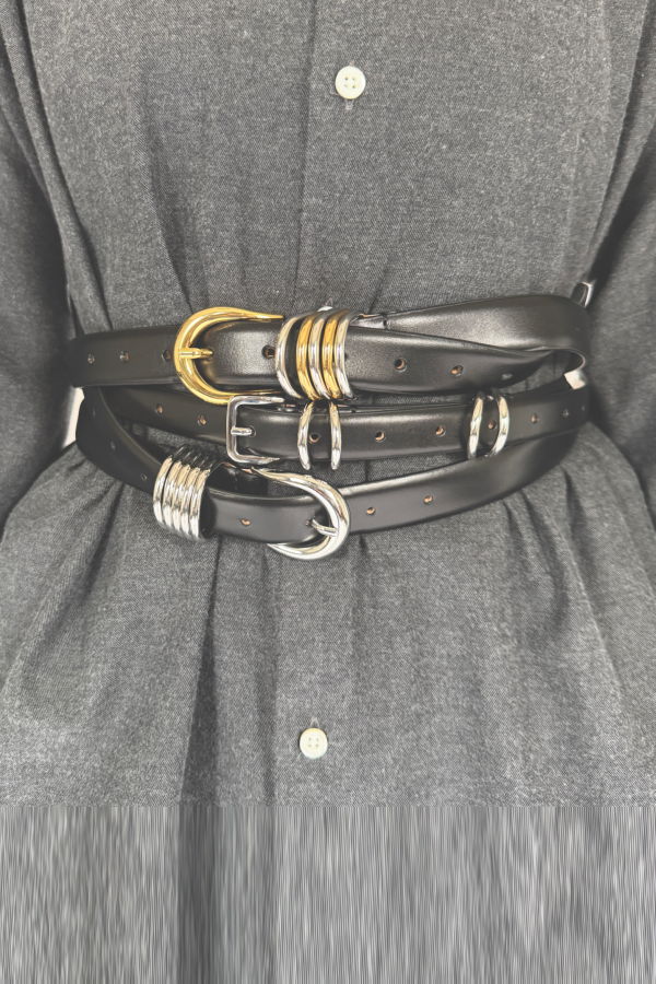 Dehanche Hollyhock Silver Belt - Black