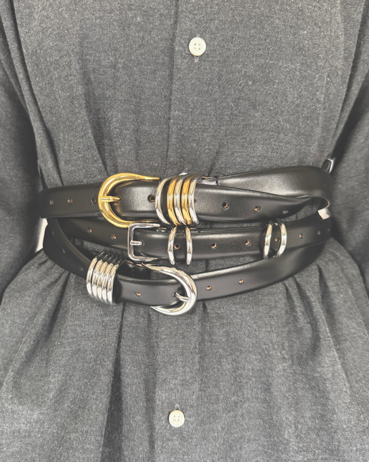 Dehanche Hollyhock Silver Belt - Black - Image 1 of 4