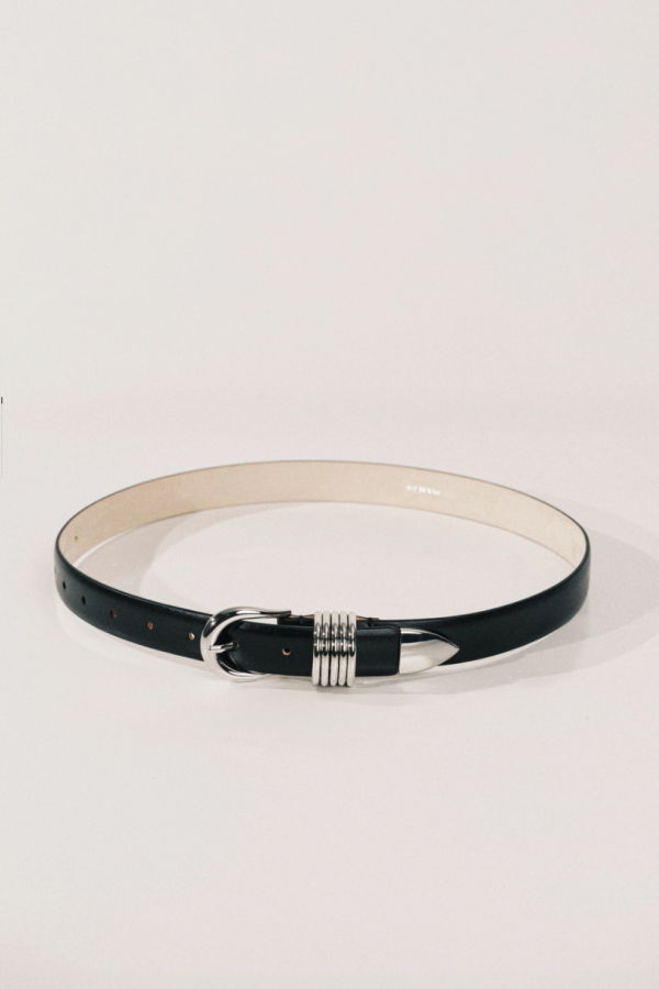 Dehanche Hollyhock Silver Belt - Black