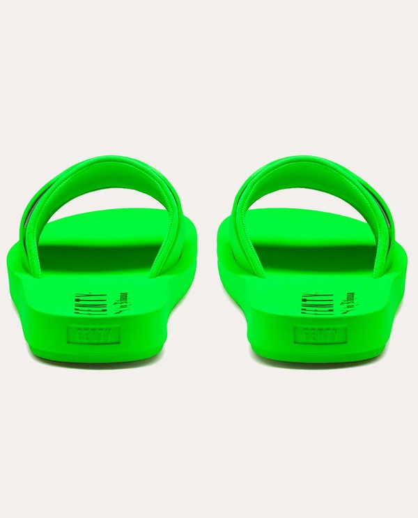 neon green fenty slides
