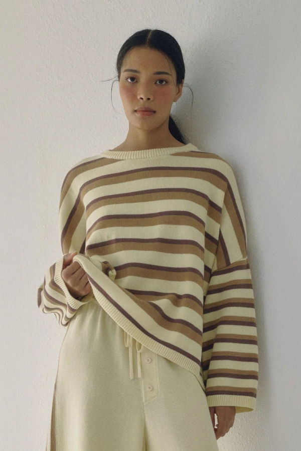 Bohème The Striped Knit Sweater - Brown