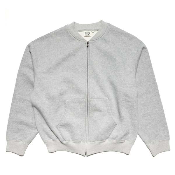 Orslow Front Zip Densely Knit Sweatshirt - Heather Grey
