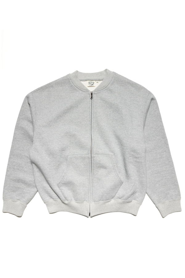 Orslow Front Zip Densely Knit Sweatshirt - Heather Grey