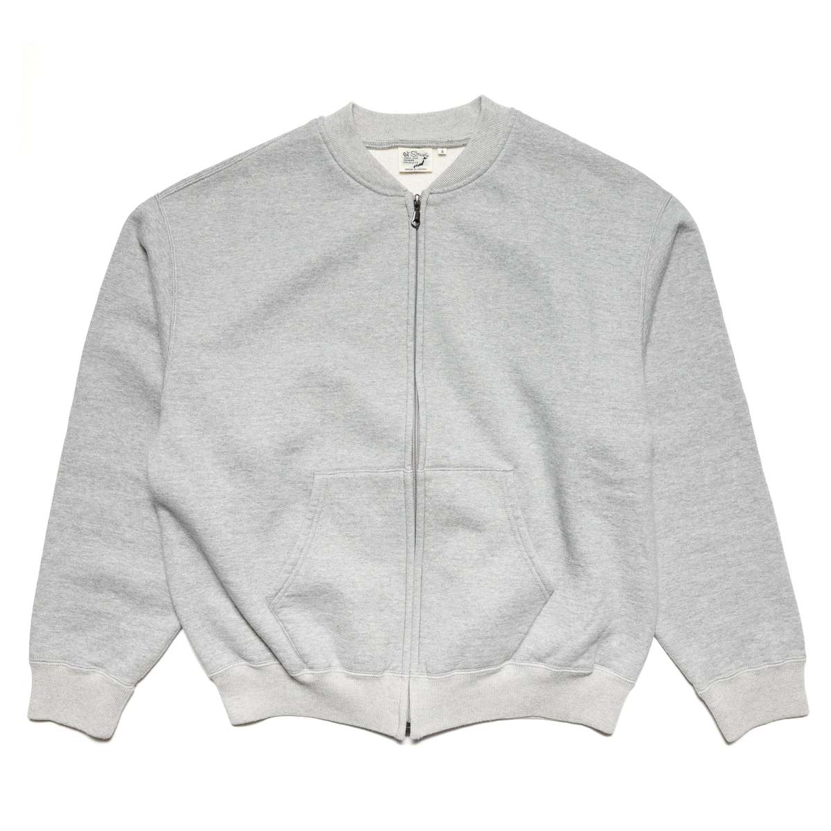 Orslow Front Zip Densely Knit Sweatshirt - Heather Grey - Image 1 of 8