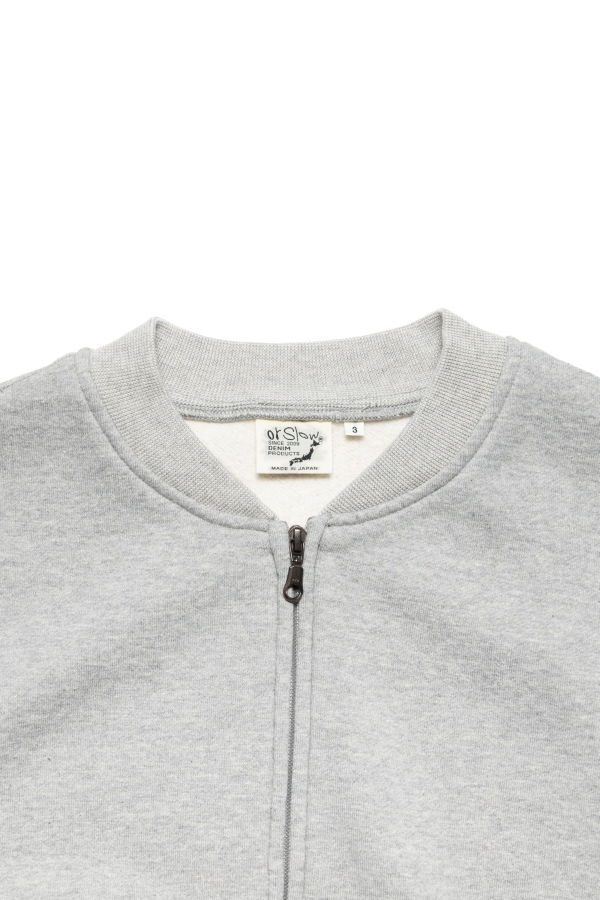 Orslow Front Zip Densely Knit Sweatshirt - Heather Grey