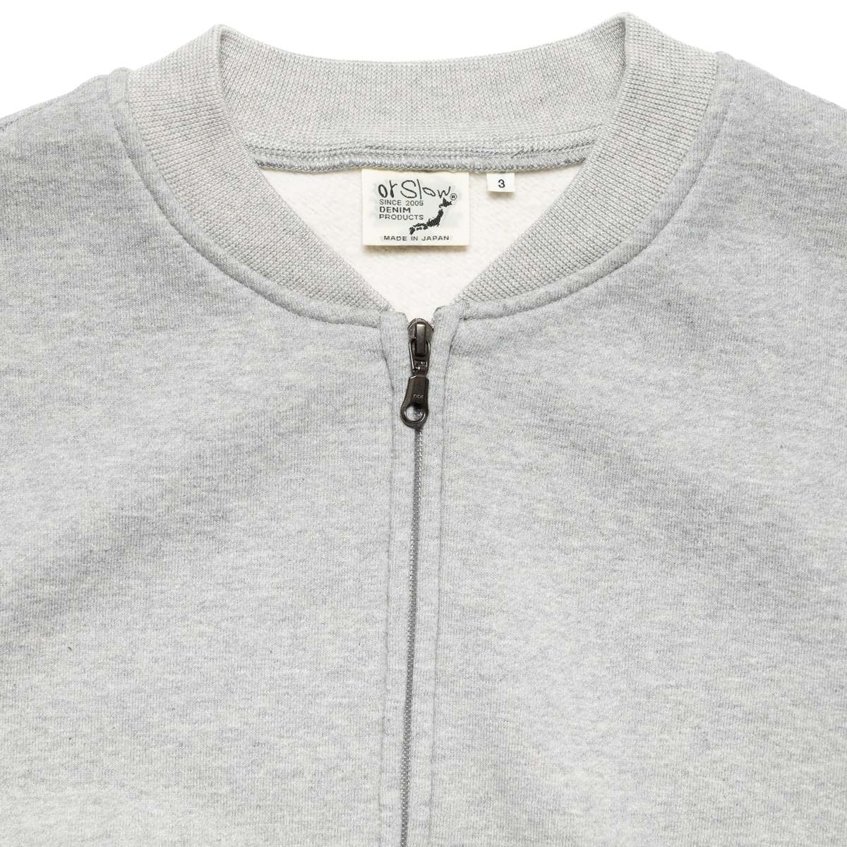 Orslow Front Zip Densely Knit Sweatshirt - Heather Grey - Image 2 of 8
