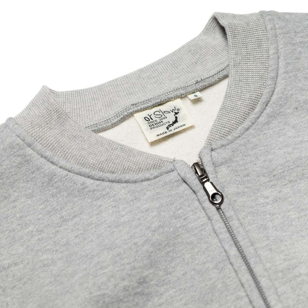 Orslow Front Zip Densely Knit Sweatshirt - Heather Grey - Image 3 of 8
