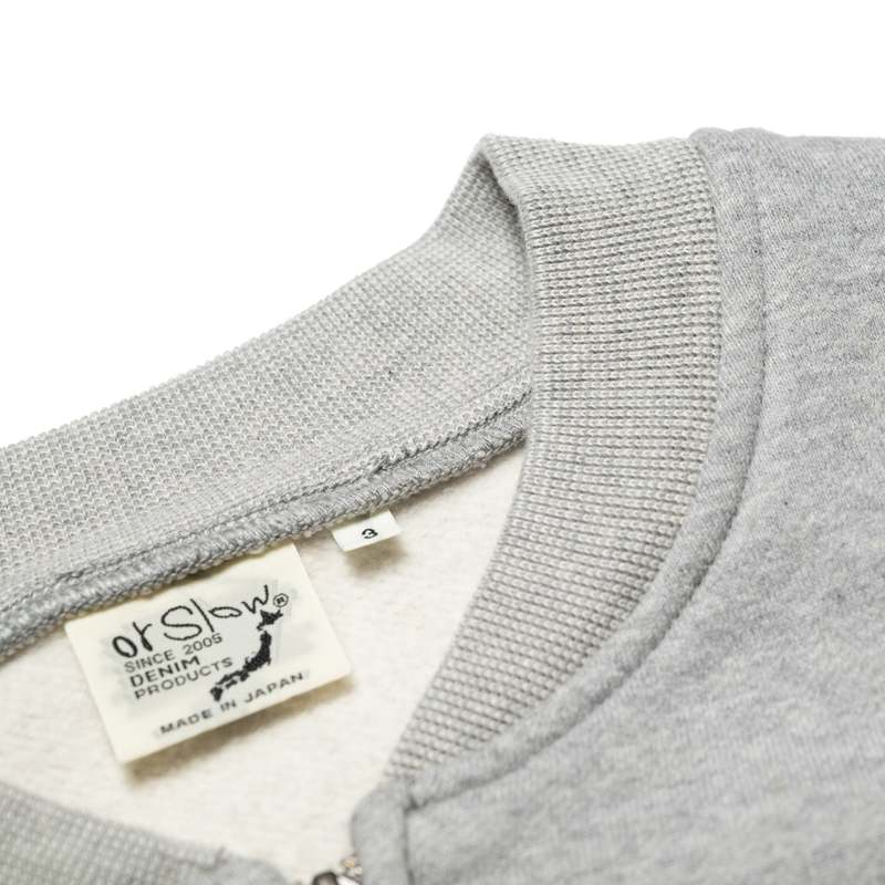 Orslow Front Zip Densely Knit Sweatshirt - Heather Grey