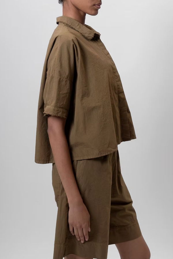 Aequamente SS Legno Button Down Shirt - Legno