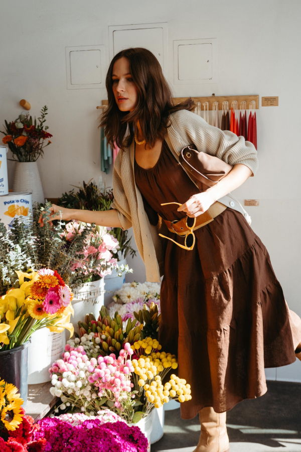 Whimsy + Row Rachel Dress - Chocolate