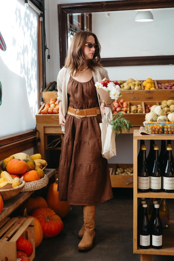 Whimsy + Row Rachel Dress - Chocolate