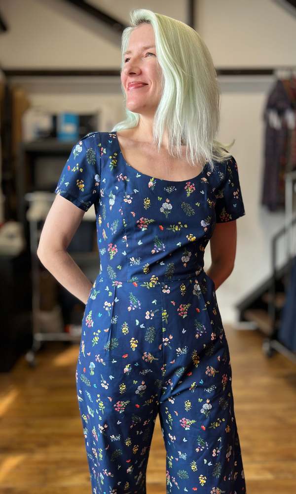 Birds of North America Whinchat Gatherer Jumpsuit - Navy Blue