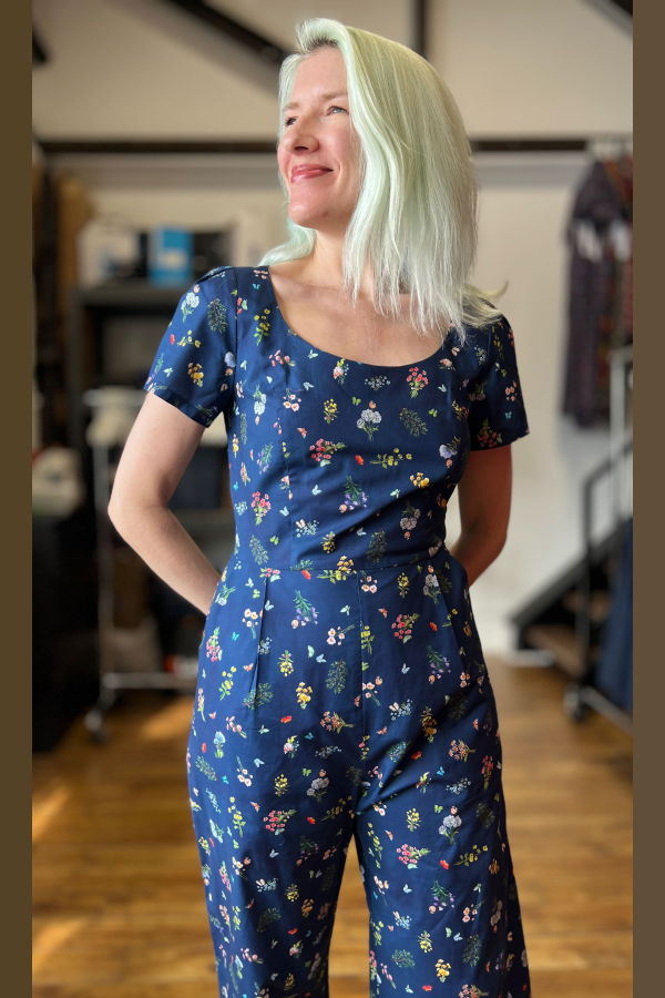 Birds of North America Whinchat Gatherer Jumpsuit - Navy Blue