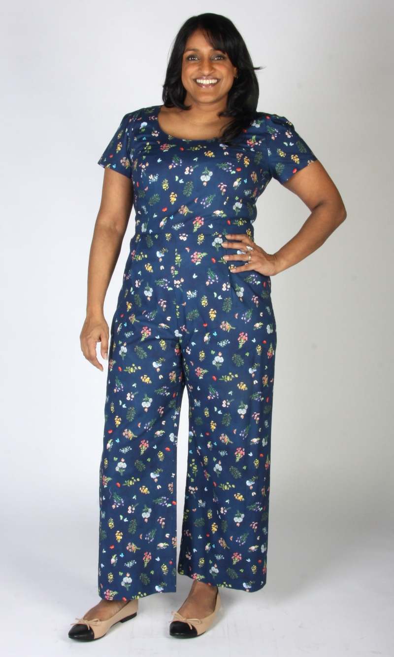 Birds of North America Whinchat Gatherer Jumpsuit - Navy Blue